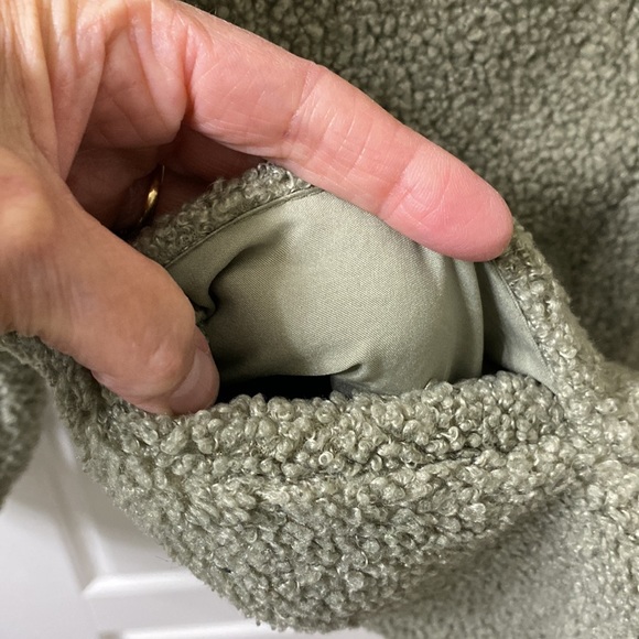 Joie Sherpa fleece jacket sage green size medium - Picture 4 of 6